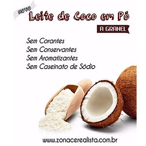 Usos culinários e propriedades nutricionais do leite de coco em pó.